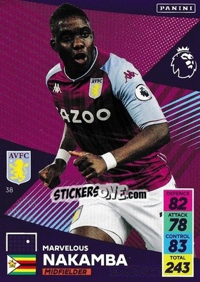 Figurina Marvelous Nakamba - English Premier League 2021-2022. Adrenalyn XL n. 38 - Panini