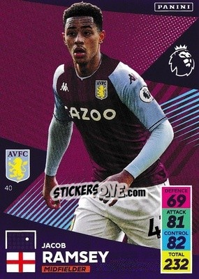 Sticker Jacob Ramsey - English Premier League 2021-2022. Adrenalyn XL n. 40 - Panini