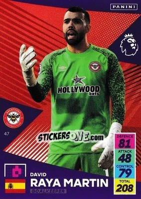 Sticker David Raya Martin - English Premier League 2021-2022. Adrenalyn XL - Panini