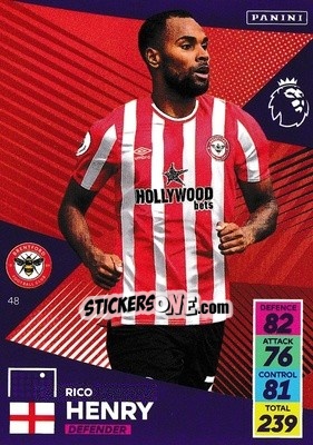 Figurina Rico Henry - English Premier League 2021-2022. Adrenalyn XL - Panini