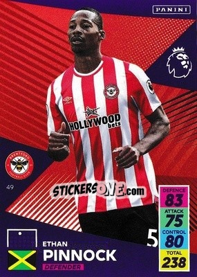 Sticker Ethan Pinnock - English Premier League 2021-2022. Adrenalyn XL - Panini