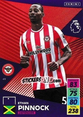 Sticker Ethan Pinnock - English Premier League 2021-2022. Adrenalyn XL n. 49 - Panini