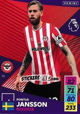 Sticker Pontus Jansson - English Premier League 2021-2022. Adrenalyn XL - Panini