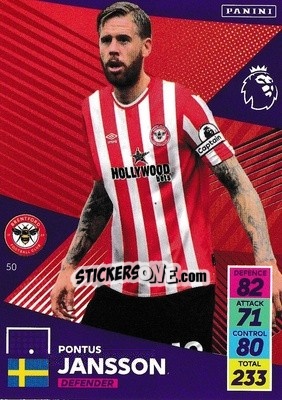 Figurina Pontus Jansson - English Premier League 2021-2022. Adrenalyn XL - Panini