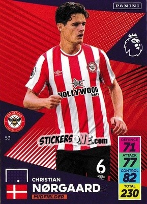 Sticker Christian Norgaard - English Premier League 2021-2022. Adrenalyn XL - Panini