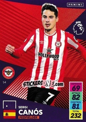 Sticker Sergi Canós - English Premier League 2021-2022. Adrenalyn XL - Panini
