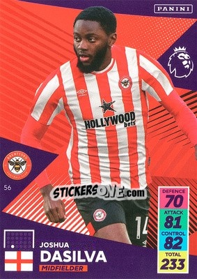 Sticker Josh Dasilva - English Premier League 2021-2022. Adrenalyn XL n. 56 - Panini
