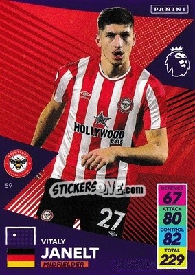 Cromo Vitaly Janelt - English Premier League 2021-2022. Adrenalyn XL n. 59 - Panini
