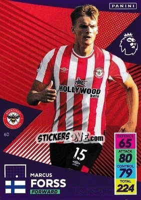 Sticker Marcus Forss - English Premier League 2021-2022. Adrenalyn XL n. 60 - Panini