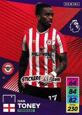 Sticker Ivan Toney - English Premier League 2021-2022. Adrenalyn XL n. 61 - Panini
