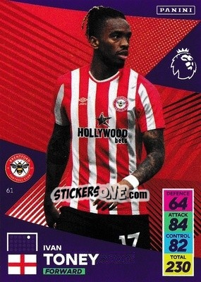 Figurina Ivan Toney - English Premier League 2021-2022. Adrenalyn XL - Panini