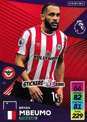 Sticker Bryan Mbeumo - English Premier League 2021-2022. Adrenalyn XL n. 62 - Panini