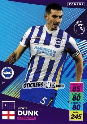 Figurina Lewis Dunk - English Premier League 2021-2022. Adrenalyn XL - Panini