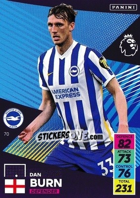 Sticker Dan Burn - English Premier League 2021-2022. Adrenalyn XL n. 70 - Panini