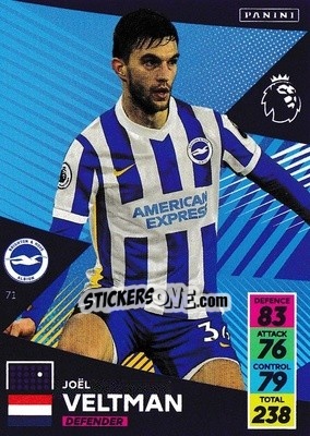 Sticker Joel Veltman - English Premier League 2021-2022. Adrenalyn XL n. 71 - Panini
