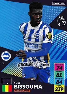 Sticker Yves Bissouma - English Premier League 2021-2022. Adrenalyn XL n. 72 - Panini