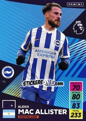 Sticker Alexis Mac Allister - English Premier League 2021-2022. Adrenalyn XL n. 73 - Panini