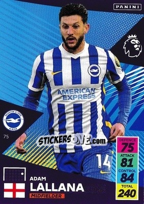 Sticker Adam Lallana - English Premier League 2021-2022. Adrenalyn XL n. 75 - Panini