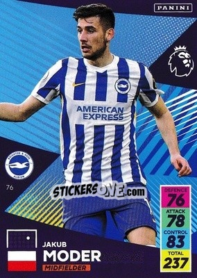 Sticker Jakub Moder - English Premier League 2021-2022. Adrenalyn XL - Panini