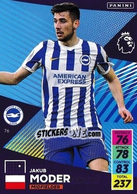 Sticker Jakub Moder - English Premier League 2021-2022. Adrenalyn XL n. 76 - Panini