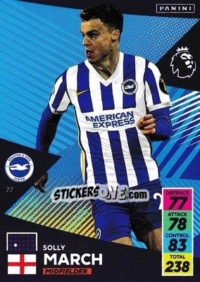 Sticker Solly March - English Premier League 2021-2022. Adrenalyn XL n. 77 - Panini
