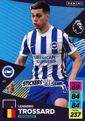 Sticker Leandro Trossard - English Premier League 2021-2022. Adrenalyn XL n. 80 - Panini