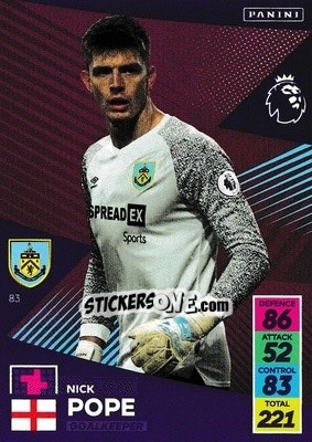 Sticker Nick Pope - English Premier League 2021-2022. Adrenalyn XL n. 83 - Panini