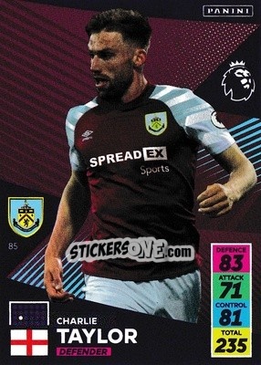 Sticker Charlie Taylor - English Premier League 2021-2022. Adrenalyn XL n. 85 - Panini