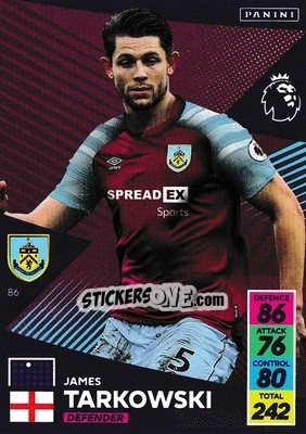 Cromo James Tarkowski - English Premier League 2021-2022. Adrenalyn XL - Panini