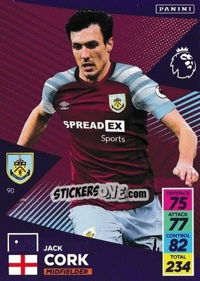 Sticker Jack Cork - English Premier League 2021-2022. Adrenalyn XL - Panini