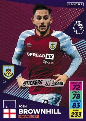 Figurina Josh Brownhill - English Premier League 2021-2022. Adrenalyn XL - Panini