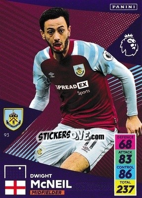 Sticker Dwight McNeil - English Premier League 2021-2022. Adrenalyn XL n. 93 - Panini