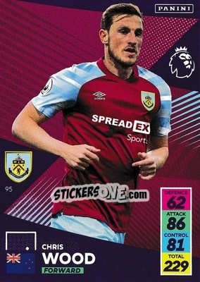 Sticker Chris Wood - English Premier League 2021-2022. Adrenalyn XL n. 95 - Panini