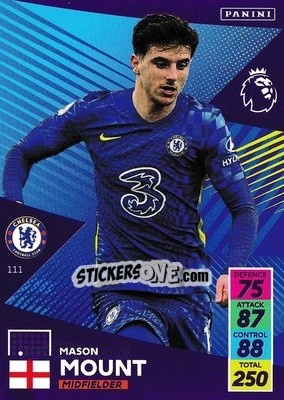 Sticker Mason Mount - English Premier League 2021-2022. Adrenalyn XL n. 111 - Panini