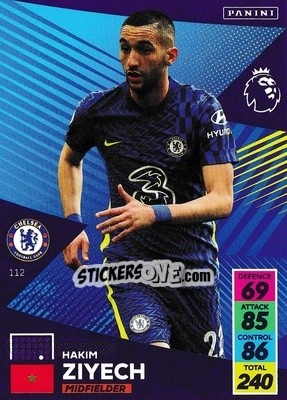 Figurina Hakim Ziyech - English Premier League 2021-2022. Adrenalyn XL - Panini