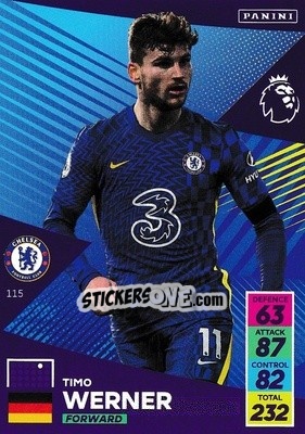 Sticker Timo Werner - English Premier League 2021-2022. Adrenalyn XL n. 115 - Panini
