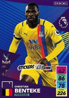 Figurina Christian Benteke - English Premier League 2021-2022. Adrenalyn XL - Panini