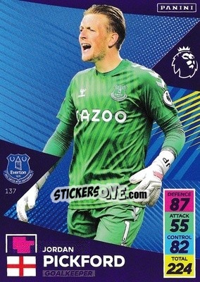 Sticker Jordan Pickford - English Premier League 2021-2022. Adrenalyn XL n. 137 - Panini