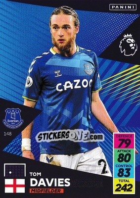 Sticker Tom Davies - English Premier League 2021-2022. Adrenalyn XL - Panini