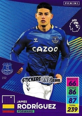 Sticker James Rodríguez - English Premier League 2021-2022. Adrenalyn XL n. 152 - Panini