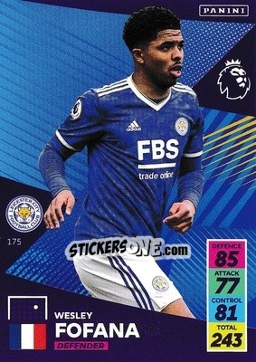 Sticker Wesley Fofana - English Premier League 2021-2022. Adrenalyn XL - Panini