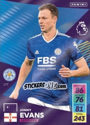 Sticker Jonny Evans - English Premier League 2021-2022. Adrenalyn XL - Panini