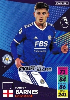 Sticker Harvey Barnes - English Premier League 2021-2022. Adrenalyn XL - Panini