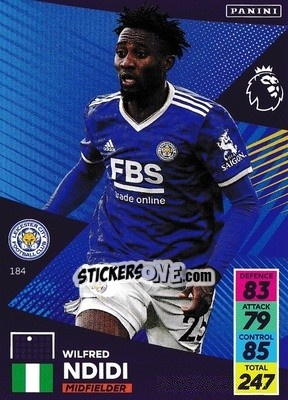 Sticker Wilfred Ndidi - English Premier League 2021-2022. Adrenalyn XL - Panini