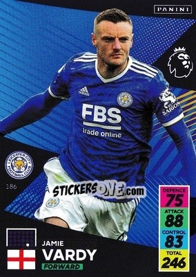 Sticker Jamie Vardy - English Premier League 2021-2022. Adrenalyn XL n. 186 - Panini
