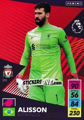Sticker Alisson - English Premier League 2021-2022. Adrenalyn XL n. 191 - Panini