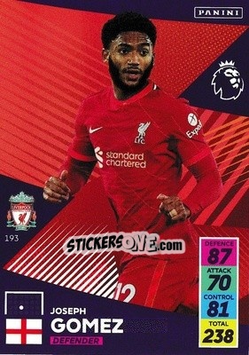 Sticker Joe Gomez - English Premier League 2021-2022. Adrenalyn XL n. 193 - Panini