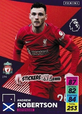 Cromo Andrew Robertson - English Premier League 2021-2022. Adrenalyn XL - Panini