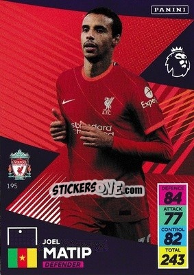 Sticker Joel Matip - English Premier League 2021-2022. Adrenalyn XL n. 195 - Panini