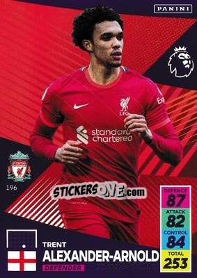 Sticker Trent Alexander-Arnold - English Premier League 2021-2022. Adrenalyn XL n. 196 - Panini